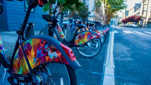 Lyft Cycles on stand