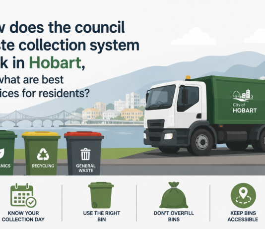How does the council waste collection system work in Hobart, and what are best practices for residents? waste collection system work in Hobart