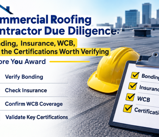 Commercial Roofing Contractor Due Diligence: Bonding, Insurance, WCB, and the Certifications Worth Verifying Before You Award Commercial Roofing Contractor Due Diligence