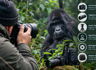 The Camera Setup for Photographing Mountain Gorillas in Low Light Camera Setup for Photographing Mountain Gorillas