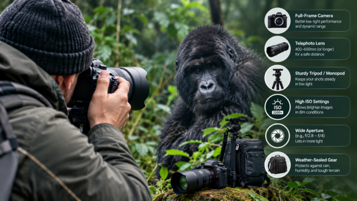 Camera Setup for Photographing Mountain Gorillas