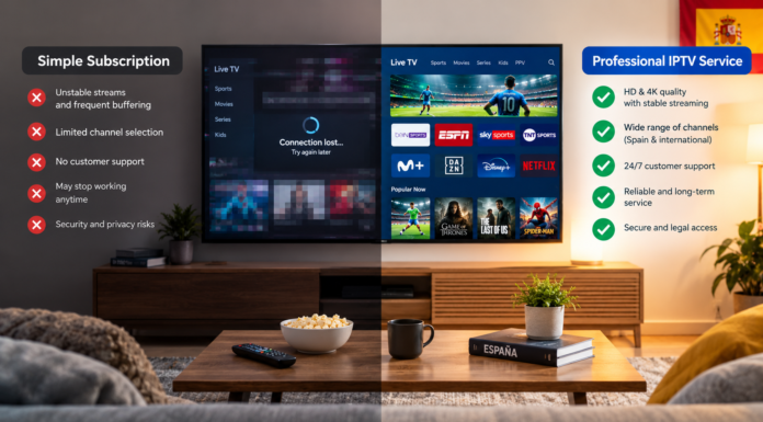 IPTV en España: qué diferencia a un servicio profesional de una simple suscripción IPTV en España