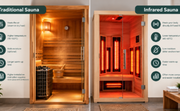 Traditional or Infrared Indoor Sauna? How to Compare the Experience and Installation Needs Traditional or Infrared Indoor Sauna
