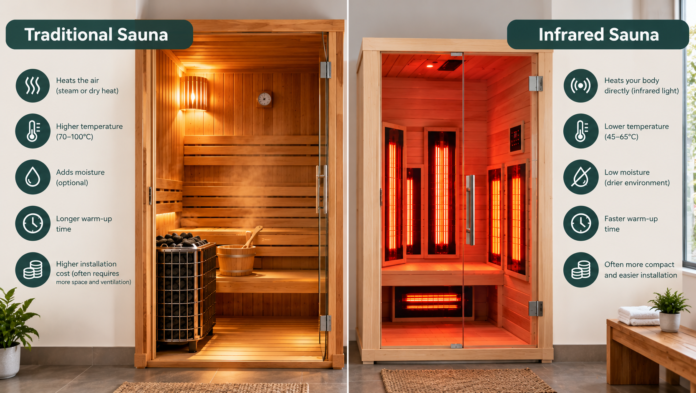 image Traditional or Infrared Indoor Sauna